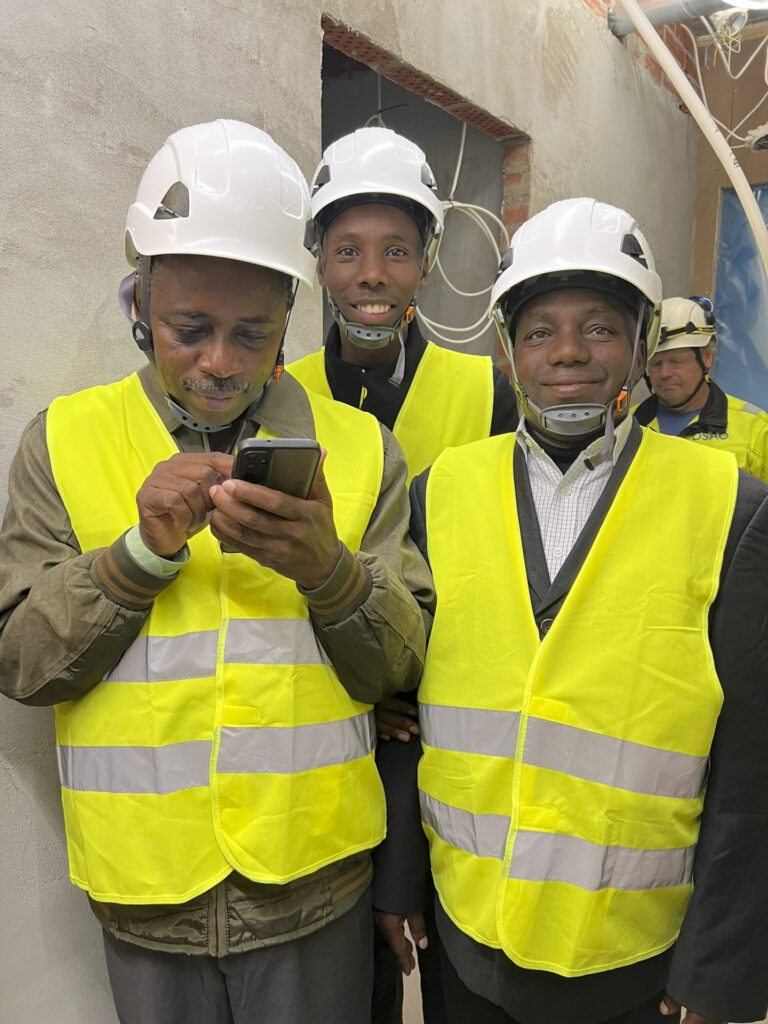 We got a glimpse of the house under construction. Protective gear is important not only for workers but also for visitors to the construction site.