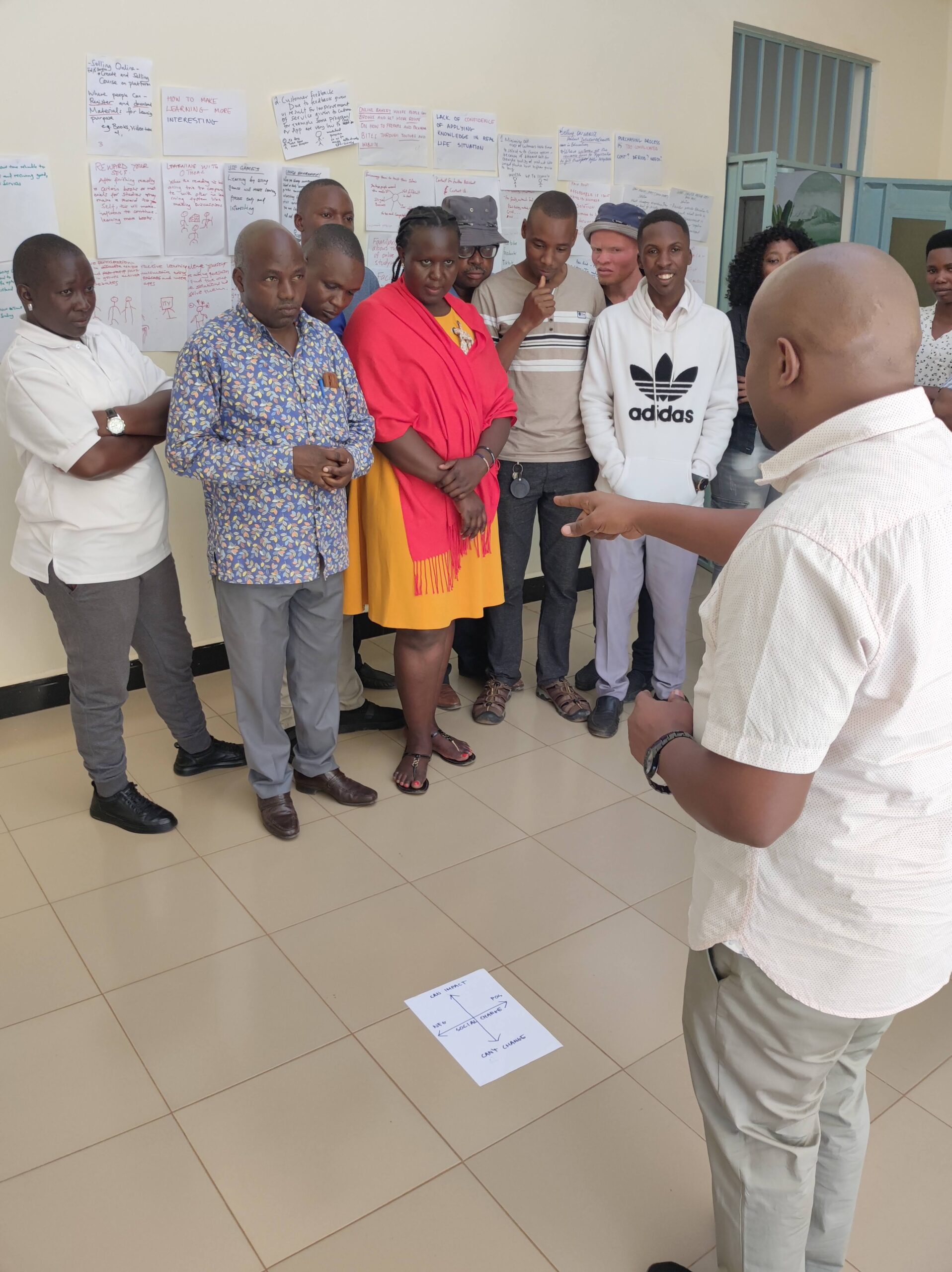 Each training day started with various icebreaking and evocation activities. Human scatterplot (pictured) was one of them. In their feedback, the Tanzanian participants valued these activities highly.